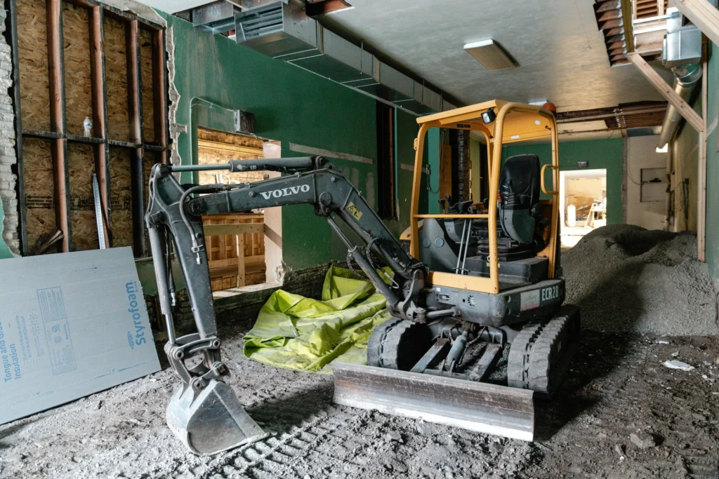 Tractor in the real construction shed wisconsin